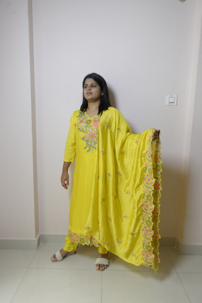 Premium Embroidered Elegant Straight-Cut KurtiSet - Image 7