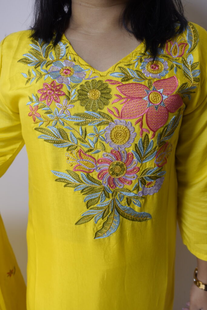 Premium Embroidered Elegant Straight-Cut KurtiSet - Image 3