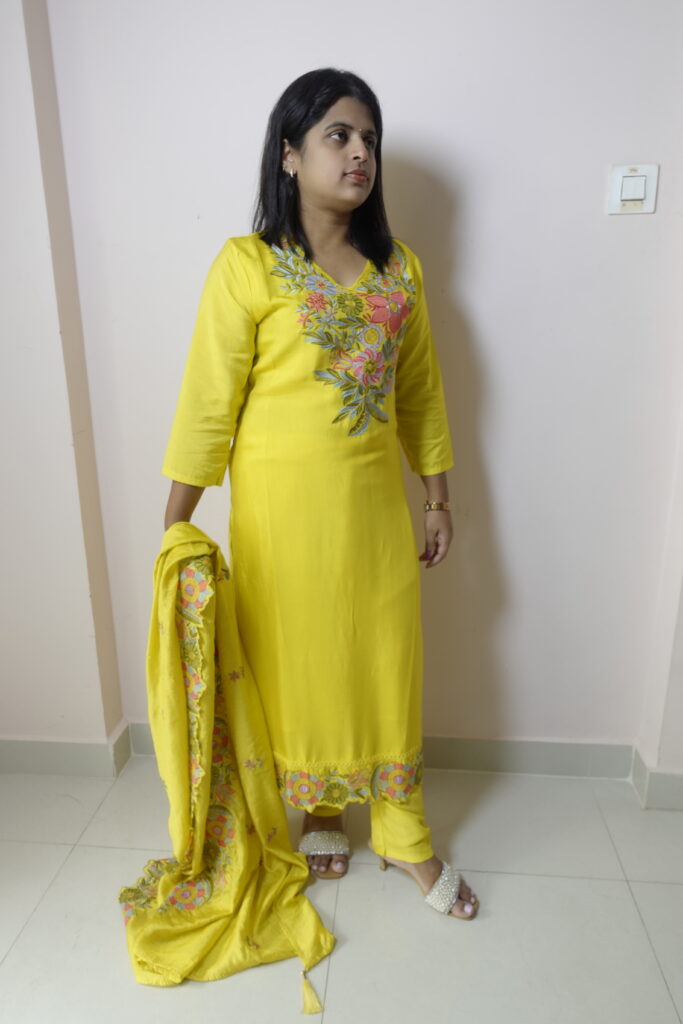 Premium Embroidered Elegant Straight-Cut KurtiSet - Image 4