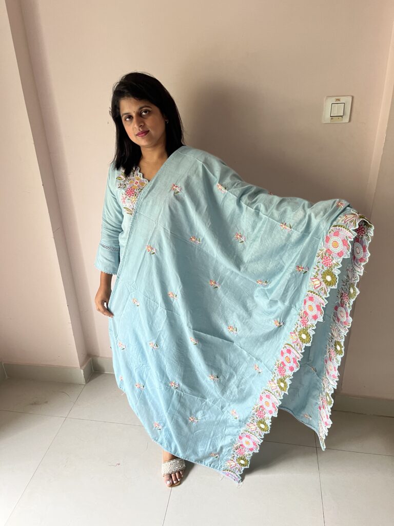 Premium Embroidered Elegant Straight-Cut KurtiSet - Image 2