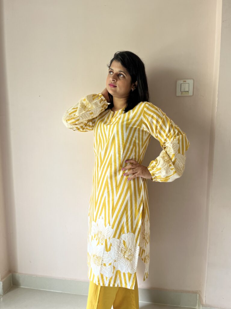 Bold Yellow Cotton Retro Chic Collection -Co-ord Set - Image 2