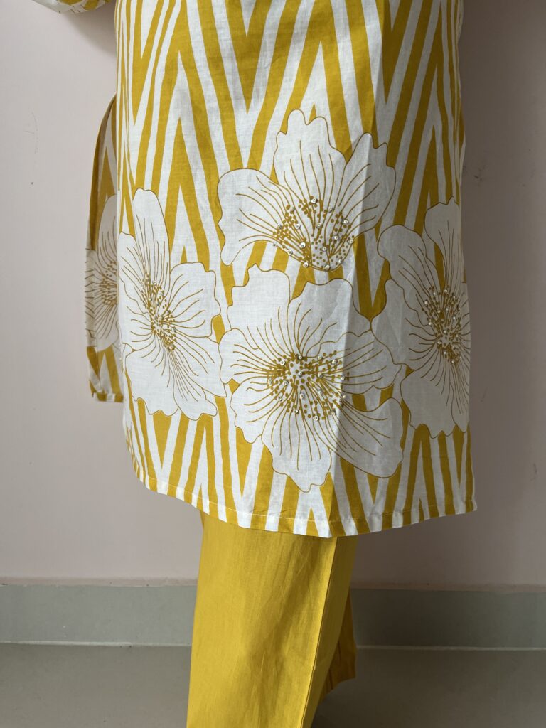 Bold Yellow Cotton Retro Chic Collection -Co-ord Set - Image 3