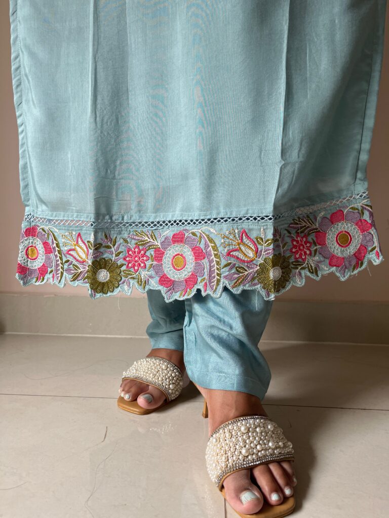 Premium Embroidered Elegant Straight-Cut KurtiSet - Image 8