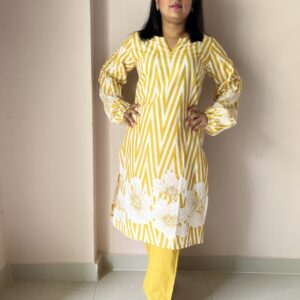 Bold Yellow Cotton Co-ord Set – Retro Chic Collection