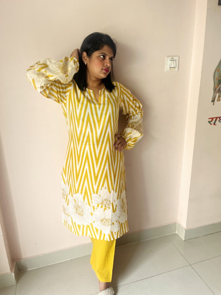 Bold Yellow Cotton Retro Chic Collection -Co-ord Set - Image 5