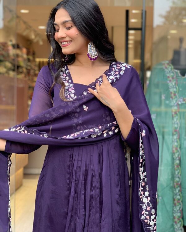 New Launch Special – Deep Purple Elegance in Embroidery - Image 4