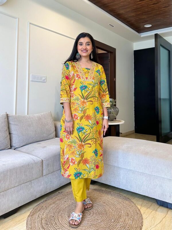 New Arrival Summer Bright Cotton Kurti Set - Image 6