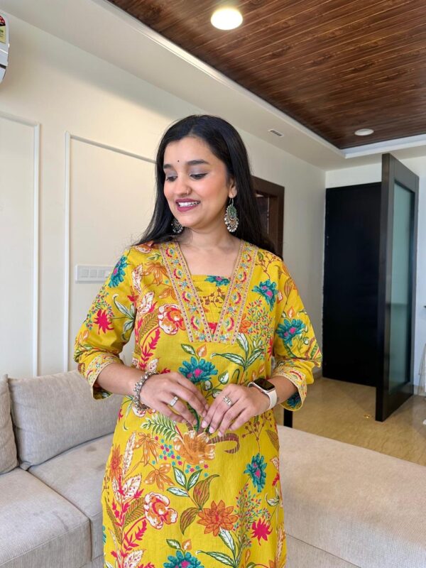 New Arrival Summer Bright Cotton Kurti Set - Image 4