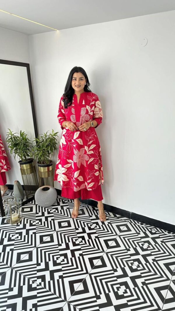 Everyday Elegance -Floral Pure Cotton Co-ord Set - Image 8