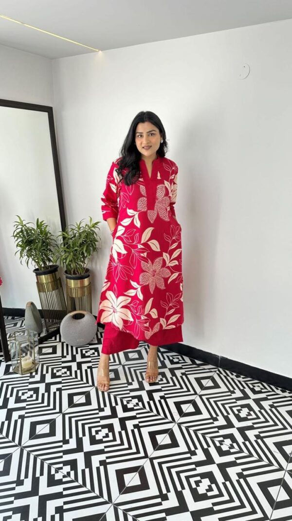 Everyday Elegance -Floral Pure Cotton Co-ord Set - Image 7