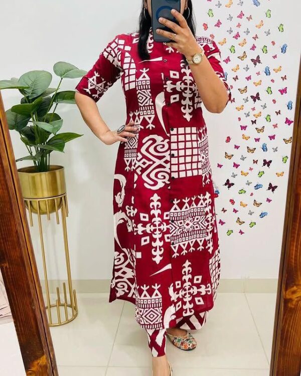Style Meets Comfort - Printed Cotton Co-ord Set - Image 4