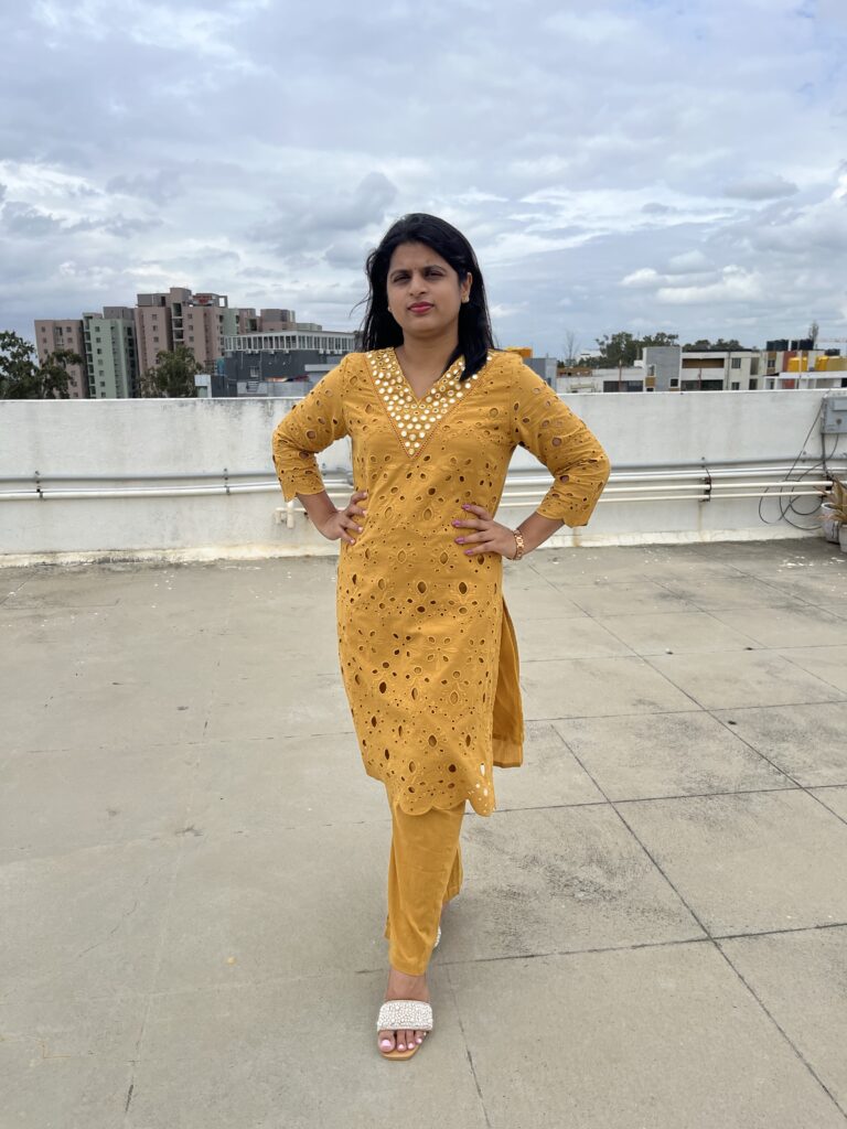 Cotton co-ord set with mirror work - Image 2