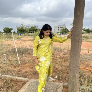 Luxe Russian Silk Kurti Set with Embroidered Neckline