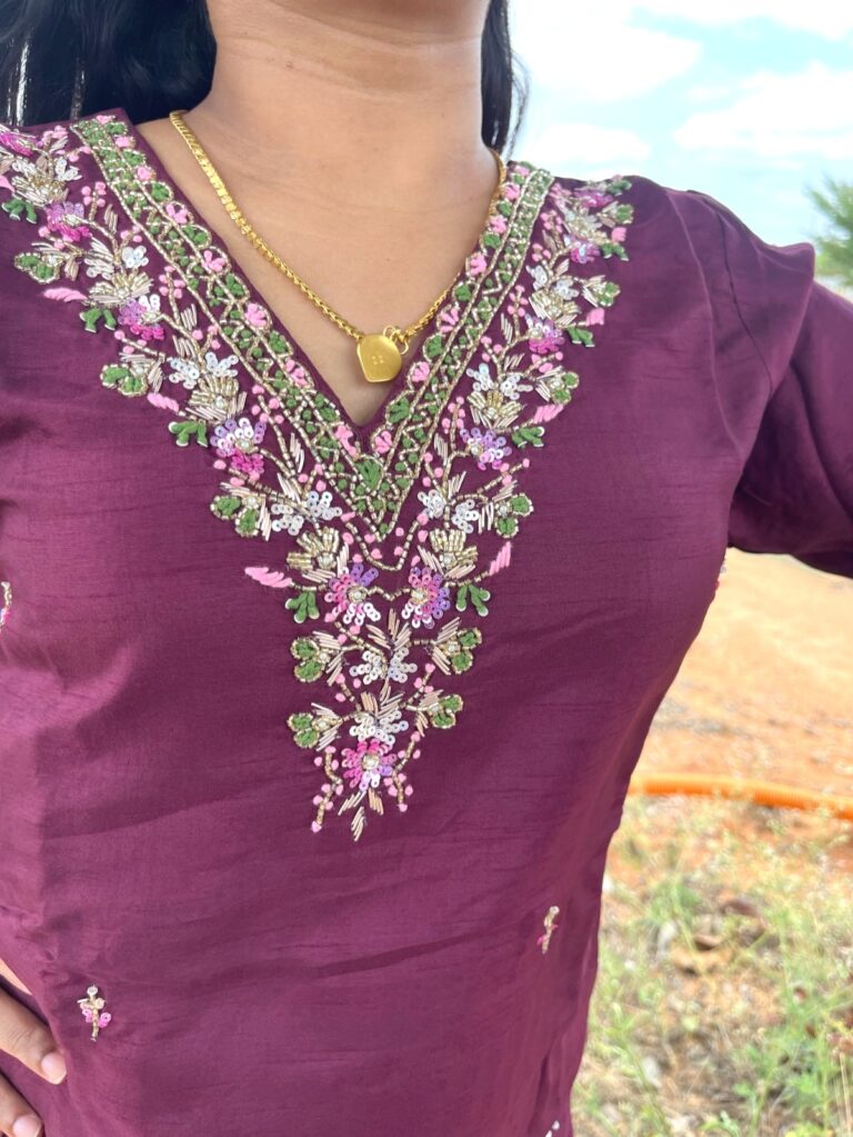 Elegant Maroon Kurti Set - Image 6