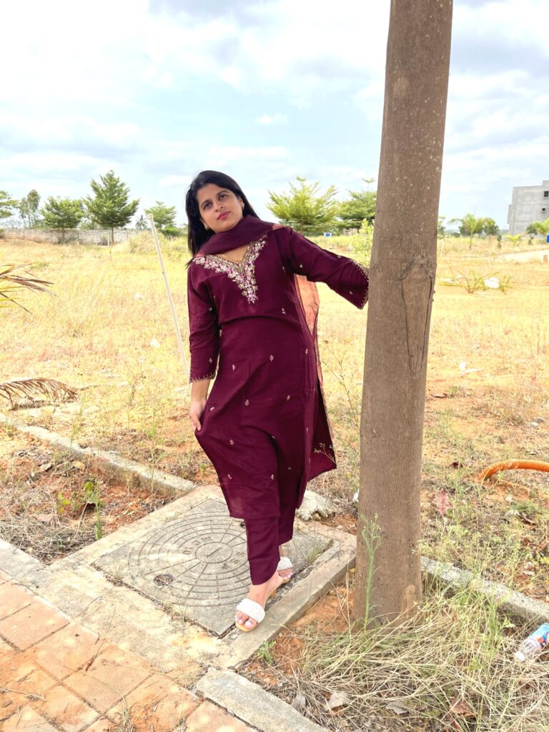 Elegant Maroon Kurti Set
