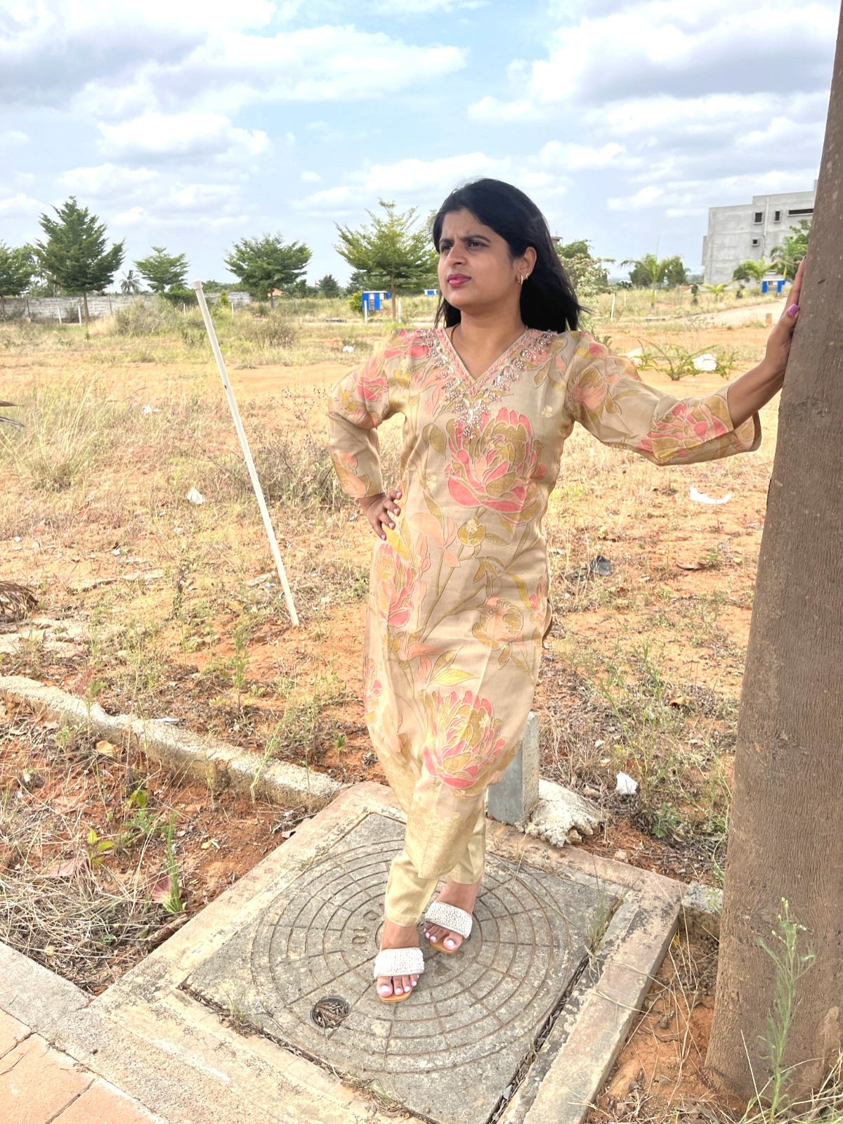 Banarasi-Inspired Chanderi Silk Kurti Set - Image 3