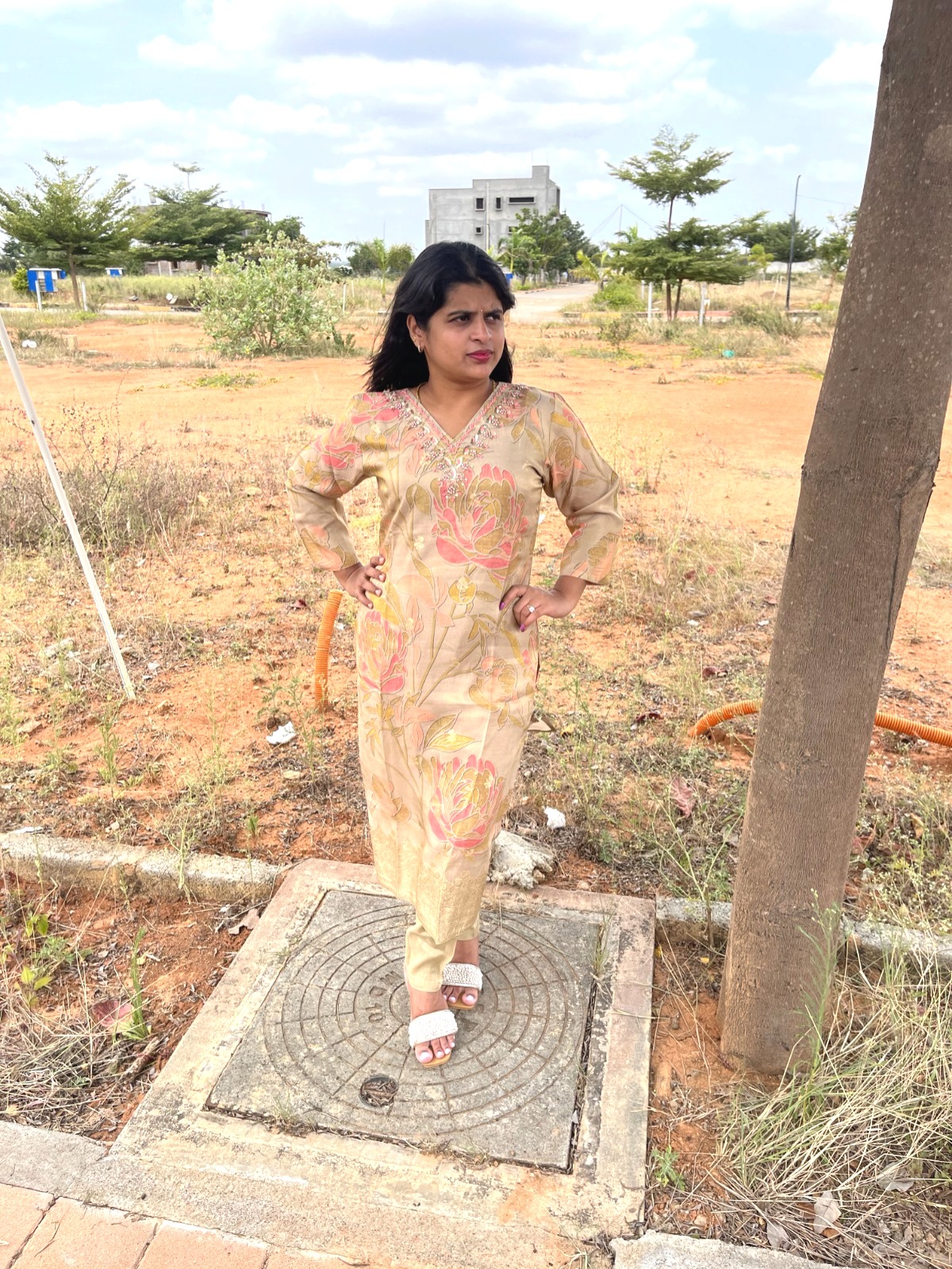 Banarasi-Inspired Chanderi Silk Kurti Set - Image 2